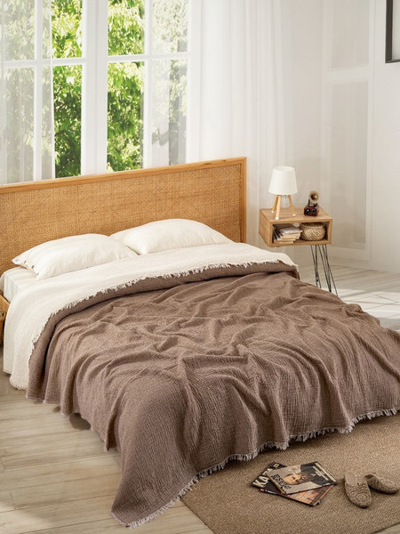 Изображение товара Плед Karven Пике муслиновый евро 220x240 / PL035 CLASSICAL v4/Kahve