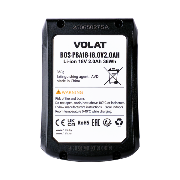 Изображение товара Аккумулятор для электроинструмента VOLAT VT-BOS-PBA18-18.0V2.0AH (для Bosch)