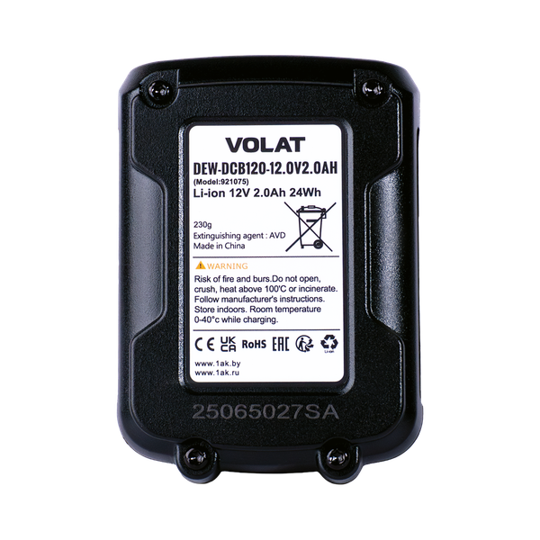 Изображение товара Аккумулятор для электроинструмента VOLAT VT-DEW-DCB120-12.0V2.0AH  (для DeWalt)
