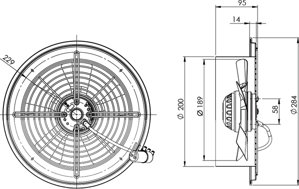 Изображение товара Вентилятор накладной Bahcivan BDRAX 250-4K