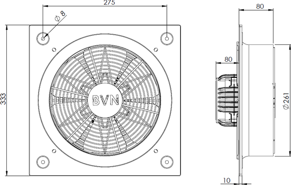 Изображение товара Вентилятор накладной Bahcivan BSMS 250