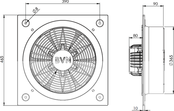 Изображение товара Вентилятор накладной Bahcivan BSMS 350