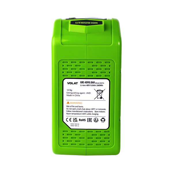 Изображение товара Аккумулятор для электроинструмента VOLAT VT-GRE-40-6 (для Greenworks)