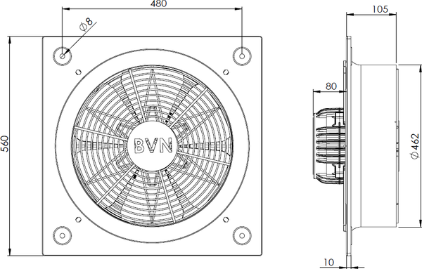 Изображение товара Вентилятор накладной Bahcivan BSMS 450
