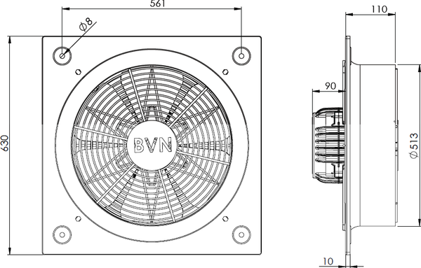 Изображение товара Вентилятор накладной Bahcivan BSMS 500