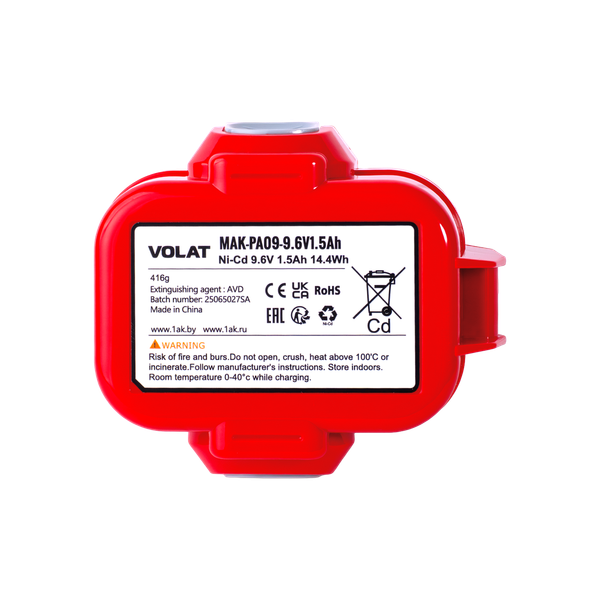 Изображение товара Аккумулятор для электроинструмента VOLAT VT-MAK-PA09-9.6V-1.5 (для Makita)
