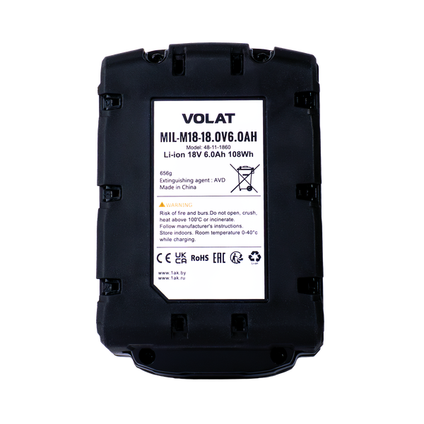 Изображение товара Аккумулятор для электроинструмента VOLAT VT-MIL-M18-18.0V6.0AH (для Milwaukee)