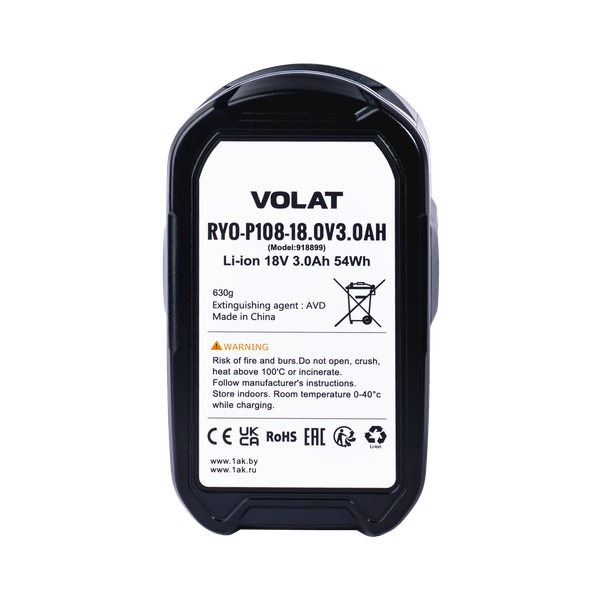 Изображение товара Аккумулятор для электроинструмента VOLAT VT-RYO-P108-18.0V3.0AH (для RyoBi)
