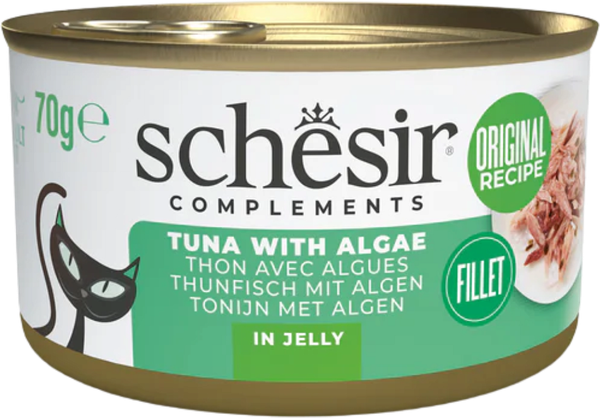 Изображение товара Влажный корм для кошек Schesir Тунец водоросли в желе (70г)