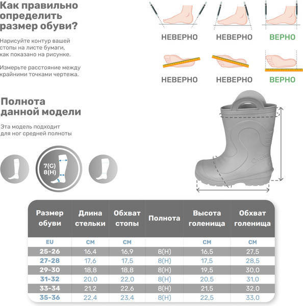 Изображение товара Резиновые сапоги детские O'rain 38(СЕ)220 (р.31-32, серый)