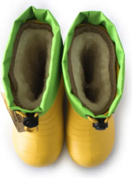 Изображение товара Резиновые сапоги детские O'rain 38(СЕ)220У (р.31-32, желтый/салатовый)