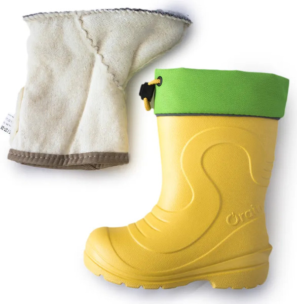 Изображение товара Резиновые сапоги детские O'rain 38(СЕ)220У (р.31-32, желтый/салатовый)