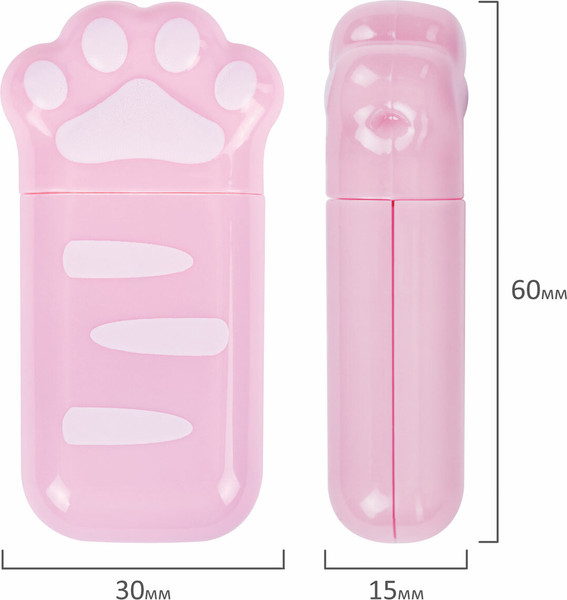 Изображение товара Корректор для текста Brauberg Kids. Лапки / 272497 (розовый)