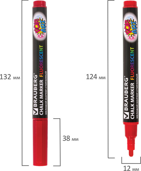 Изображение товара Маркер меловой Brauberg Pop-Art / 151521 (красный)