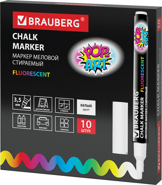 Изображение товара Маркер меловой Brauberg Pop-Art / 151519 (белый)