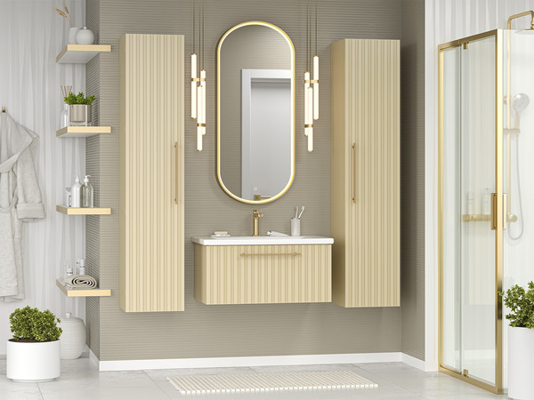 Изображение товара Тумба с умывальником Brevita Alicante 80 / ALI-09080-4601Я+13080-KL