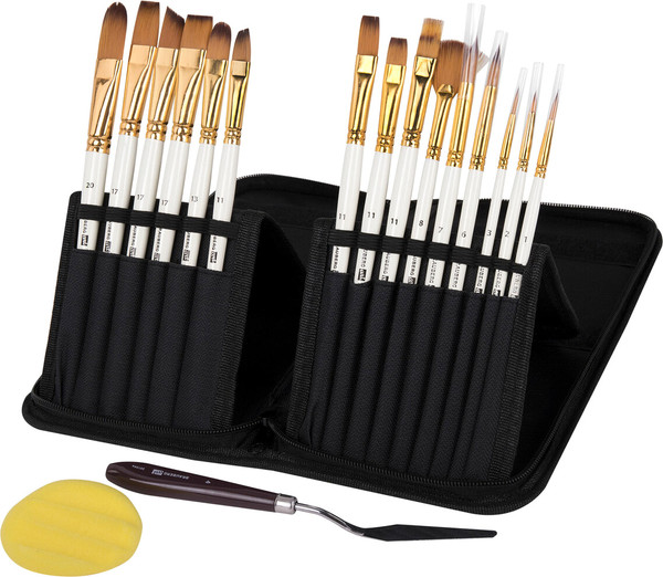 Изображение товара Набор кистей Brauberg Art Debut / 201044 (15шт, белый)