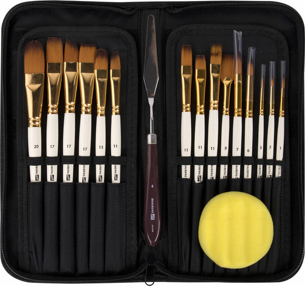 Изображение товара Набор кистей Brauberg Art Debut / 201044 (15шт, белый)