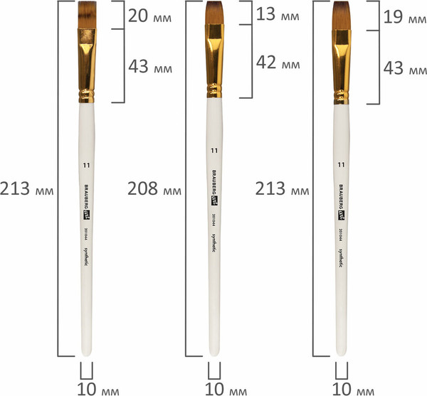 Изображение товара Набор кистей Brauberg Art Debut / 201044 (15шт, белый)