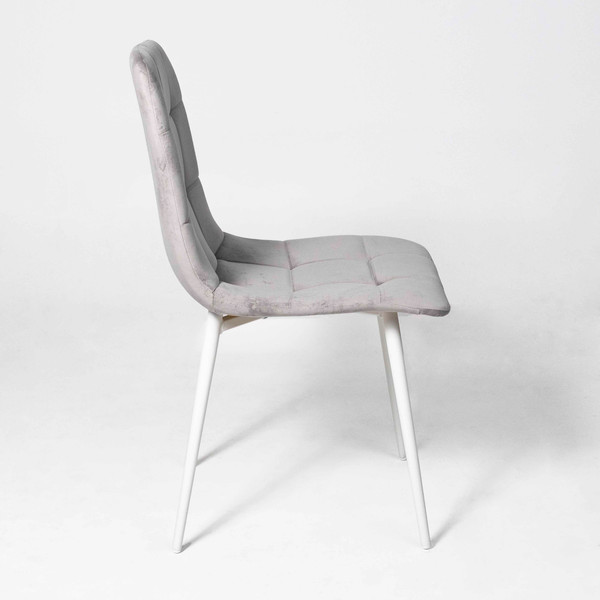 Изображение товара Стул Алвест AV 406-N (светло-серый бархат H-09/белый)