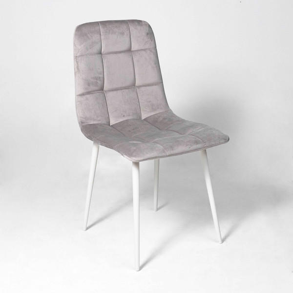 Изображение товара Стул Алвест AV 406-N (светло-серый бархат H-09/белый)