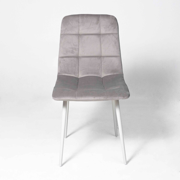 Изображение товара Стул Алвест AV 406-N (светло-серый бархат H-09/белый)