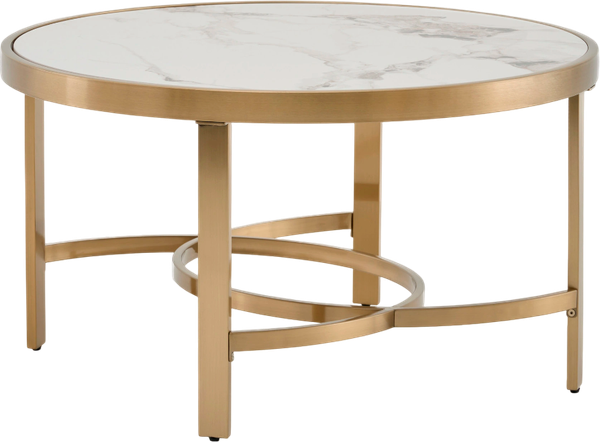 Изображение товара Журнальный столик Stool Group Адриана 80x80 / ECT-223-BRCG-BDFL (светлая керамика/сталь шампань)