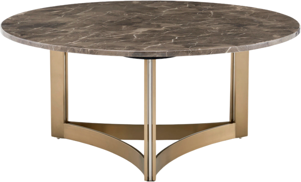Изображение товара Журнальный столик Stool Group Кассия 90x90 / ECT-292-BRCGS-brown 5105-9 (темная керамика/сталь шампань)