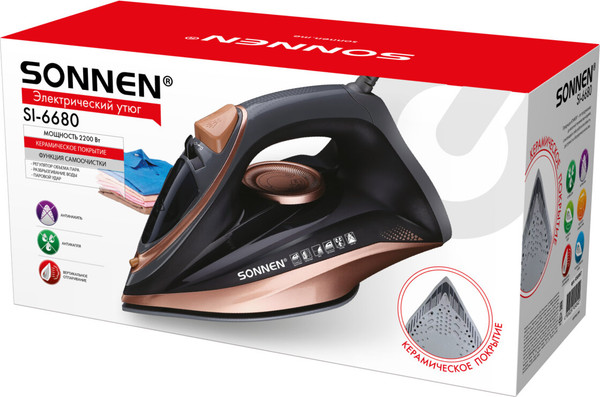 Изображение товара Утюг Sonnen SI-6680 / 456997 (черный/розовое золото)