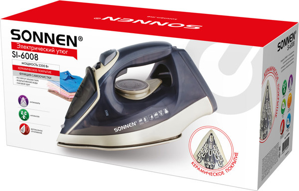 Изображение товара Утюг Sonnen SI-6008 / 456998 (серебристый/золотой)