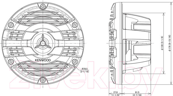 Изображение товара Коаксиальная АС Kenwood KFC-1653MRW