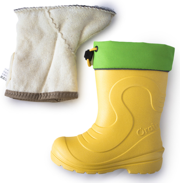 Изображение товара Резиновые сапоги детские O'rain 38(СЕ)220У (р.35-36, желтый-салатовый)