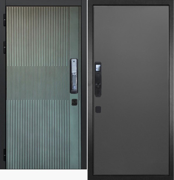 Изображение товара Входная дверь ГРАНИТ Бриони Смарт 77 графит нубук (86x205, левая)