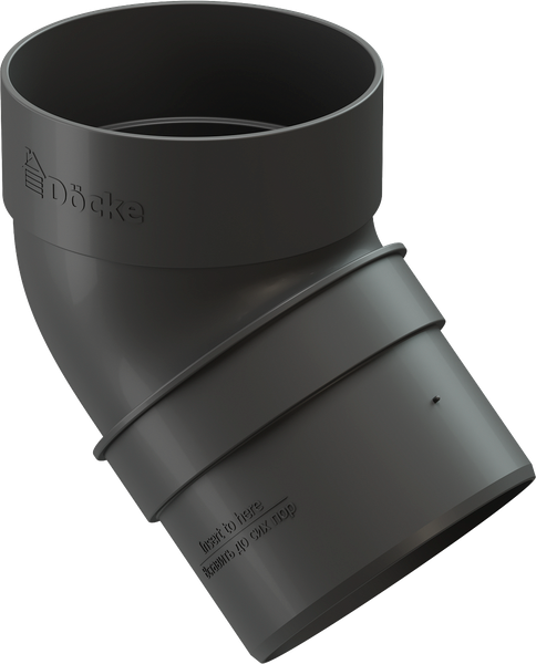 Изображение товара Колено трубы водосточной Docke 120мм (серый)