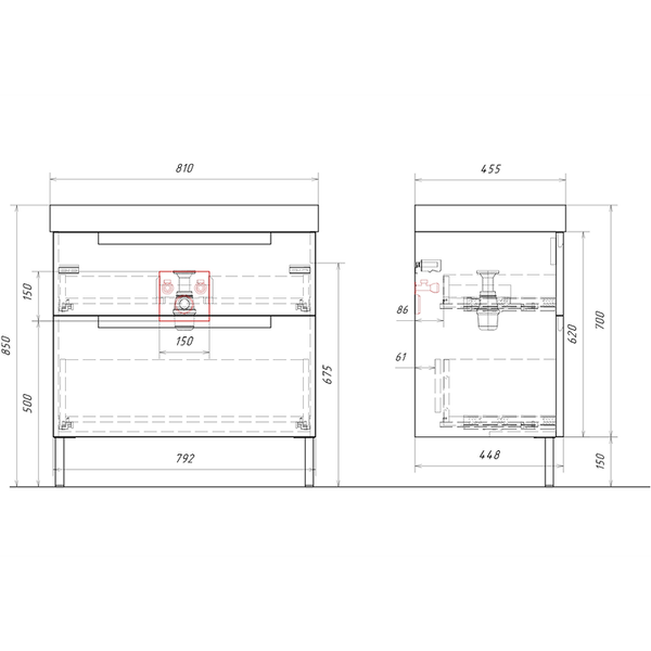 Изображение товара Тумба с умывальником Aqwella VAN01082N+4610119205225