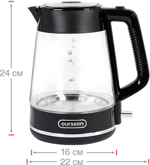 Изображение товара Электрочайник Oursson KE1747G/BL