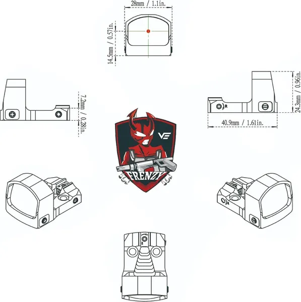 Изображение товара Коллиматорный прицел Vector Optics Frenzy-S 1x17x24 3 MOA / SCRD-M43 (пылезащищенный IP6)
