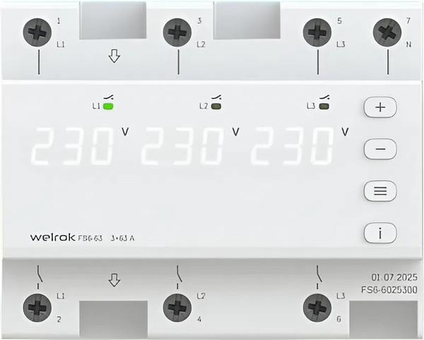 Изображение товара Переключатель фаз Welrok FS6-63 (белый)