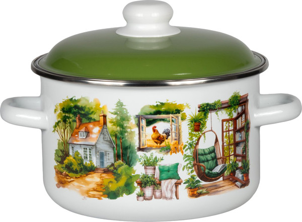 Изображение товара Кастрюля СтальЭмаль Лето на даче 6RD201M