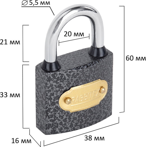 Изображение товара Замок навесной Rabbitex Влагонепроницаемый / 671296