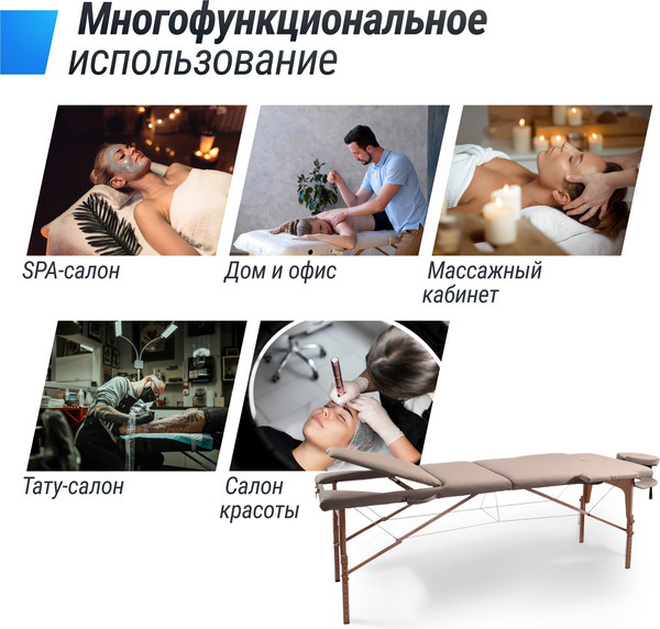 Изображение товара Массажный стол Unix Med Serenity 3 Section / MTSERENITYGY (серый)