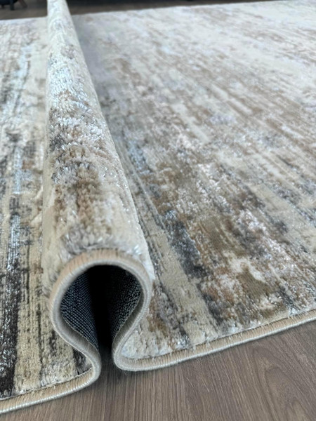 Изображение товара Коврик Radjab Carpet Бьянка Овал D060A / 10613 (1.2x1.8, Cream Shirink/Vizon Fdy)