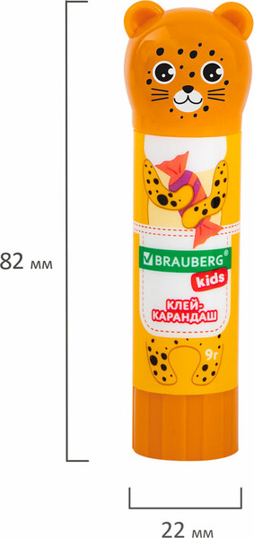 Изображение товара Клей-карандаш Brauberg Kids. Зверята: панда, слон, леопард / 272473 (3шт)