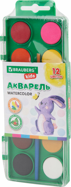 Изображение товара Акварельные краски Brauberg Kids / 191806 (12цв)
