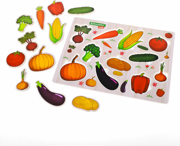 Изображение товара Сортер Brauberg Kids. Рамка-вкладыш. Овощи / 665255