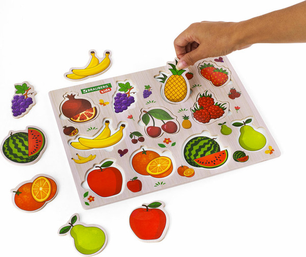 Изображение товара Сортер Brauberg Kids. Рамка-вкладыш. Фрукты и ягоды / 665254