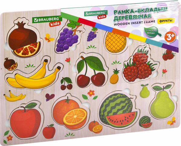 Изображение товара Сортер Brauberg Kids. Рамка-вкладыш. Фрукты и ягоды / 665254