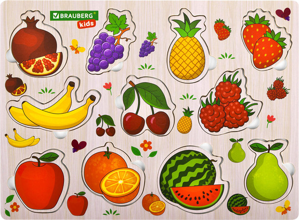 Изображение товара Сортер Brauberg Kids. Рамка-вкладыш. Фрукты и ягоды / 665254