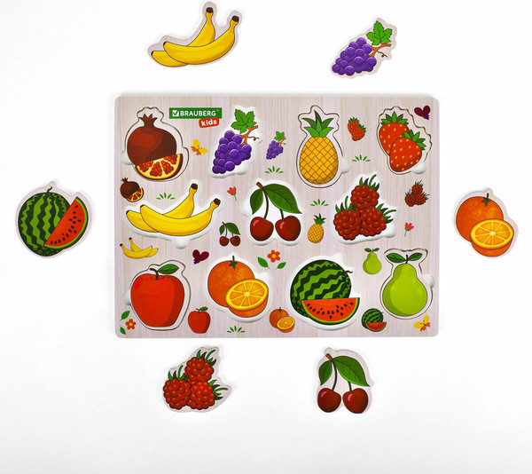 Изображение товара Сортер Brauberg Kids. Рамка-вкладыш. Фрукты и ягоды / 665254