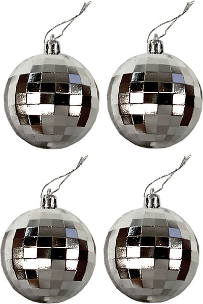 Изображение товара Набор шаров новогодних Золотая сказка 592485 (4шт, серебристый)